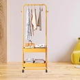 thumbnail image 2 of Support à Vêtements Polyvalent avec Roues Organisateur de Vêtements Roulant Petite Garde-Robe sur Roulettes Portant pour Chambre Buanderie Maison Jaune, 2 of 8