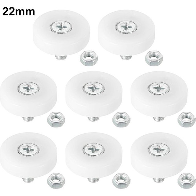 MYG 8 Pack Plastic Drawer Pulley Replacement Wheels Bearing Small Pulley with Nuts