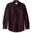 thumbnail image 1 of Azaro Uomo Chemise Habillée Imprimée pour Homme, Décontractée, Boutonnée, Coupe Ajustée, Longue, Bourgogne-Moucheté, S, 1 of 2