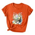 thumbnail image 2 of EGNMCR T-Shirts de Pâques pour Femmes T-Shirts de Pâques Imprimé T-Shirt Décontracté pour Femmes à Manches Courtes Haut T-Shirt à Manches Courtes Col Rond Hauts/chemises T-Shirts pour Femmes, 2 of 3