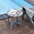 thumbnail image 4 of Gymax 2 PCS 18'' Patio Round Side End Coffee Table Wooden Slat Deck Grey, 4 of 10