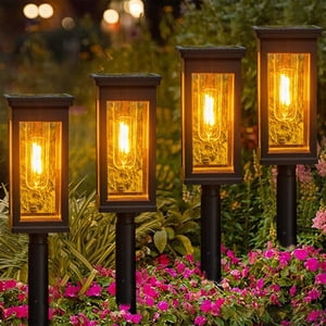 Chmadoxn Éclairage solaire extérieur Éclairement solaire extérieur LED Lumières Jardin Décoration Patio Ground Plug Lights Solar Road Light