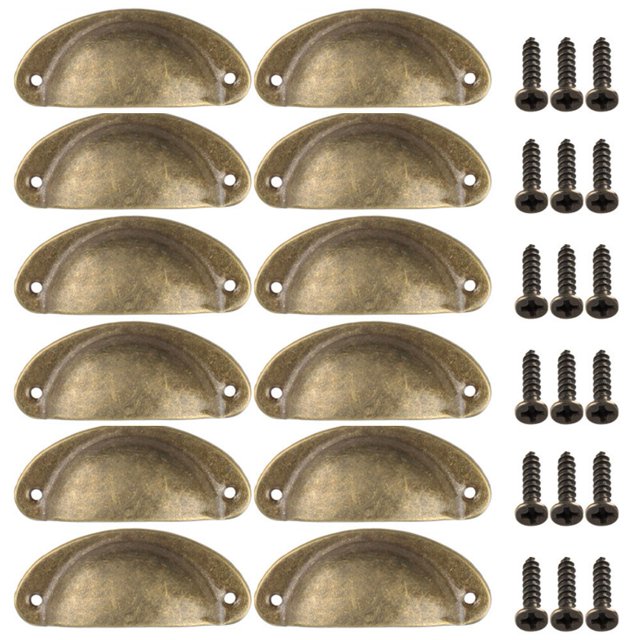 12Pcs Cup Pull Shell Handles Half Moon Kitchen Cupboard Cabinet Door Drawer