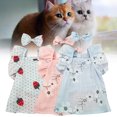 thumbnail image 4 of CBFFDC Dog Princess Dress Soft Breathable Dog Clothes Exquisite Floral Print Sleeveless Design Washable with Adjustable Knot, 4 of 6