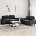 thumbnail image 1 of vidaXL Ensemble de Canapé 2 Pcs Tissu Noir Intérieur, 1 of 5