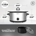 thumbnail image 3 of Kitchen Elite 7 Qt Slow Cooker, Stainless Steel Ceramic Crock Pot and Tempered Glass Lid, 3 of 9