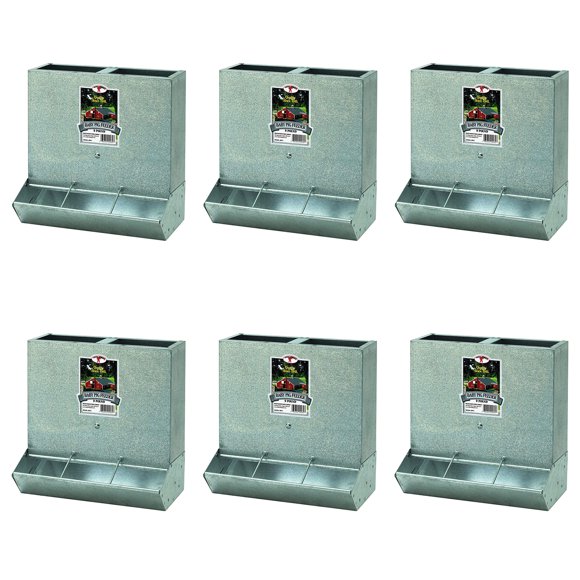 Little Giant BPF3 Mountable 3 Hole Baby Piglet Trough Feeder, 9 Pound (6 Pack)