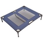 PawHut D1-0239 36" x 30" Elevated Dog Cat Bed Cooling Cozy Camping Sleeper with Center Support, Blue and Black