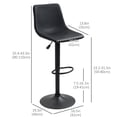 thumbnail image 3 of HOMCOM Tabourets de Bar Réglables 2 Pcs Hauteur Comptoir Tabouret de Comptoir de Cuisine Gris, 3 of 10