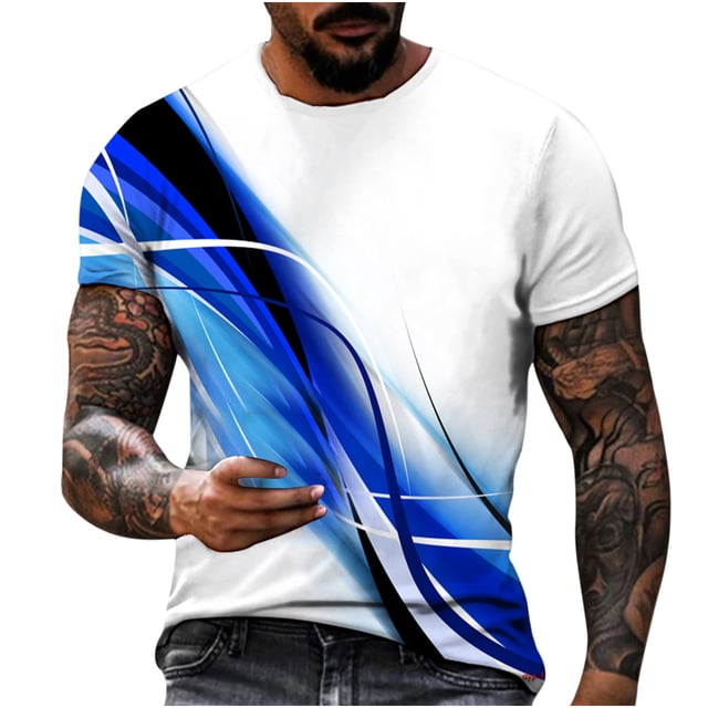 lcziwo T-Shirts pour Hommes Impression 3D, T-Shirt Graphique pour Hommes à Manches Courtes Col Rond T-Shirt d'Été Athlétique de Course Hauts Garçons Ados Haut de Jogging Extérieur