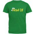 thumbnail image 1 of Christmas Head Elf Irish Green Adult T-Shirt, 1 of 1