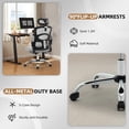 thumbnail image 4 of Ergonomic Mesh Office Chair – High Back, 4-Level Adjustable Lumbar, 2D Adjustable Headrest, Reverse-Up Arms, Heavy Duty Metal Base, Swivel Rolling Wheels – Home Office Task Chair, Grey, 4 of 7