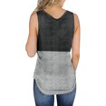 thumbnail image 3 of Fridja Womens Casual Loose Color Matching Button V-neck SleevelessTops Blouses Vests, 3 of 6