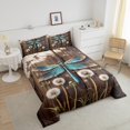 thumbnail image 4 of Erosebridal Ensembles de Couette Florale Pissenlit Format Grand, Ensemble de Literie Libellule Couette Grand, Déco de Chambre à Fleurs, Réversible, Respirant, 3 Pcs, 4 of 7