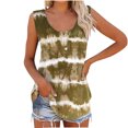 thumbnail image 2 of Pntutb Tank Tops for Women Clearance Women's Summer Fashion Round Neck Double Button Print Tank Tops Blouse Rolback, 2 of 6