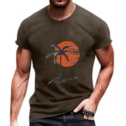 LUOGENLI T-shirts masculins pour les vacances masculines 3D T-shirts T-Shirt pour homme Tee Graphic Easter Mens T-shirt Graphic Tees Valentines Khaki XXL pour homme