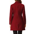 thumbnail image 3 of INSPIRE CHIC Manteaux d'Hiver Longs pour Femmes à Simple Boutonnage à Revers Cranté Rouge TP, 3 of 6