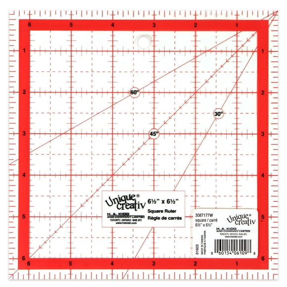 SEW EASY Square Quilting Ruler, 16.5 × 16.5 cm (6.5 × 6.5 in) - Non-Slip Acrylic