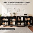 thumbnail image 4 of Rattan Buffet Cabinet with Storage,Sideboard Cabinet with 4 Doors and Adjustable Shelves, Console Coffee Bar with Charging Station, Boho Wood Cupboard for Kitchen, Livingroom and Dining Room,Entryway, 4 of 7