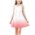 thumbnail image 3 of Milgrthf Robe Camisole Décontractée d'Été pour Filles, Tendance, Dégradé, Ample, Col Ras du Cou, Sans Manches, Ligne A Évasée, Robes pour 4-15 Ans, Rose, 5 Ans, 3 of 9