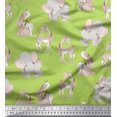 thumbnail image 1 of Soimoi Rayon Fabric Deer,Elephant & Rabbit Kids Printed Fabric 1 Yard 56 Inch Wide, 1 of 2