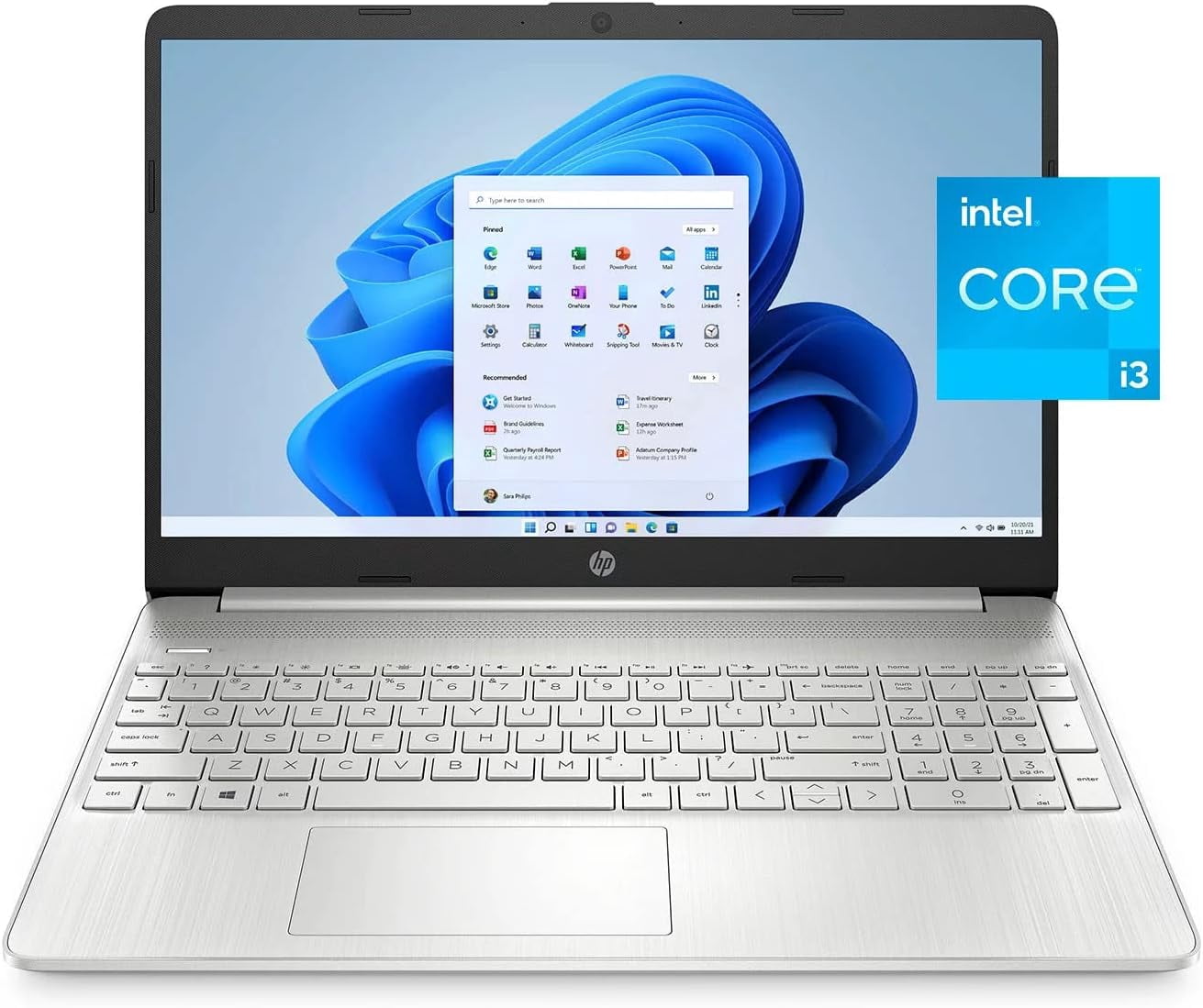 Refurbished (Good) HP 15.6" HD Laptop (Intel Core i3-1115G4, 8GB RAM, 256GB SSD, Windows 11 S Mode) - Natural Silver (15-dy2791wm)