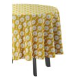 thumbnail image 3 of Vargottam Indoor/OutdoorRoundTablecloth 58 InchRoundTableau ImperméablePatioTableCoupes,Printemps/ÉtéPour Backyard CircularTable/Bbqs/Picnic -Jaune, 3 of 8
