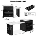 thumbnail image 3 of Montary 82.7 Inch Kitchen Island w/Extendable Table for 6, Faux Marble Top, Double Storage: 2 Drawers & 2 Shelves, w/Power Outlet, Black, 3 of 10