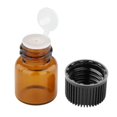 thumbnail image 2 of 50x Amber Mini Glass Bottle for Aromatherapy Inner Sample Vial Small Essential plug 2ml, 2 of 9