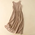 thumbnail image 4 of FAIWAD Robe Débardeur en Coton et Lin pour Femme Été Sans Manches à Cordon à la Taille Robe d'Été Décontractée à Col Rond Robes Maxi, 4 of 5