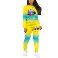 thumbnail image 3 of FOCUSNORM Ensemble Sweat à Manches Longues + Pantalon Taille Haute pour Femmes avec Imprimé Lèvres, 3 of 5