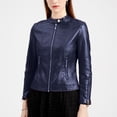 thumbnail image 1 of LOVZFMLL Jackets for Women Fashion Zipper Leather Tops With Pocket Short Coat Jacket, 1 of 8