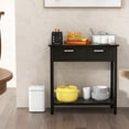 thumbnail image 4 of Gymax Narrow Console Table with Drawers Retro Accent Sofa Table w/ Open Storage Black, 4 of 10