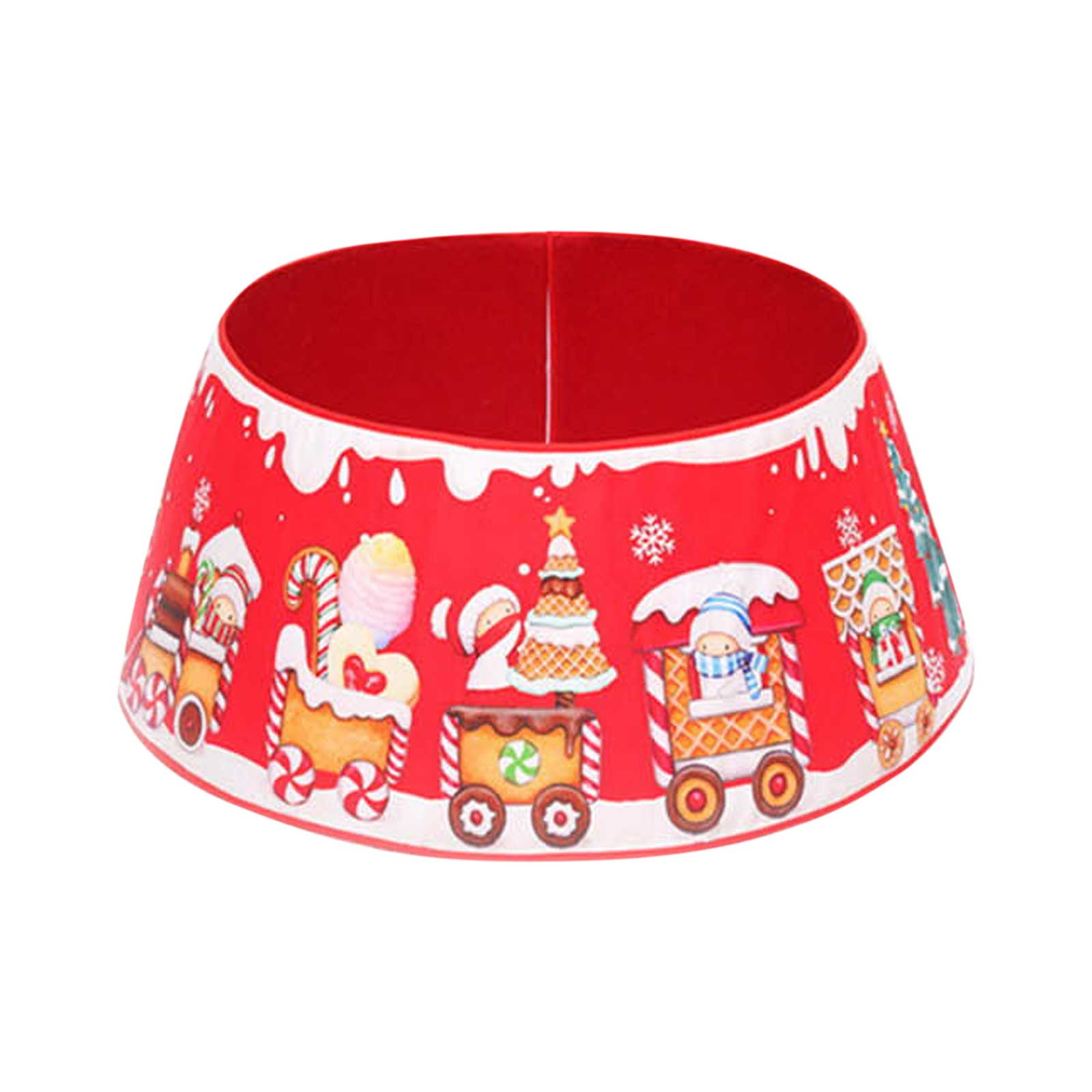 Hbdhejl Christmas Tree Collar Glitter Round Decorative Christmas Tree Skirt Fastening Tape Foldable Christmas Tree Ornament For Home Party Red Tree Collar Christmas Tree Collar