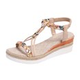 thumbnail image 1 of VEKDONE Sandales Boho Femmes Mode Femmes Décontractées Bout Rond Sandales Confort Plage Chaussures Décontractées, 1 of 9