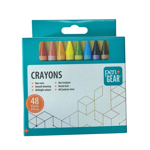 Lot de 48 crayons dans une boîte en carton – Non toxiques, couleurs vives, fournitures scolaires et artistiques