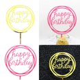 thumbnail image 2 of Wweixi Round Happy Birthday Letter Cake Topper Handmade Cake Topper Acrylic DIY Cupcake Cake Smash Candle Party Handmade Stick, 2 of 9