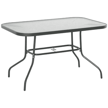 Outsunny Metal Garden Dining Table, Outdoor Patio Table, 47.25" x 31.5"
