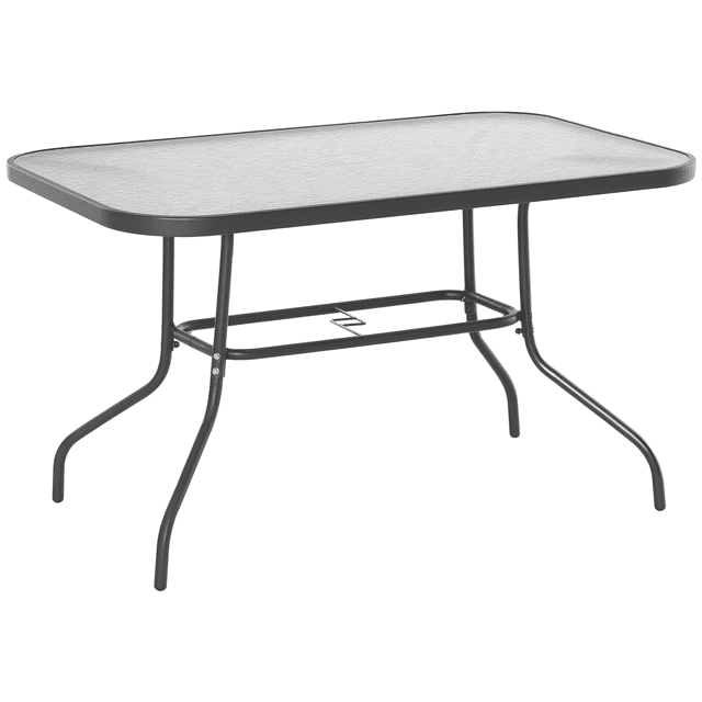 Outsunny Table de Salle à Manger de Jardin en Métal, Table de Patio Extérieure, 47,25 Pouces x 31,5 Pouces