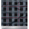 thumbnail image 1 of Soimoi Black polyester Crepe Fabric Check Check Print Fabric by Yard 52 Inch Wide, 1 of 5