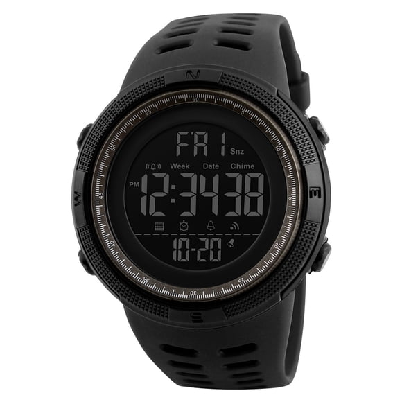 SKMEI SKMEI 1251 Montre de Sport Numérique pour Homme avec Double Heure, Compte à Rebours, Alarme et Résistance à l'Eau 50 m, Options Noir/brun/bleu/rouge/or