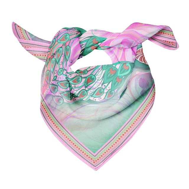 Bimba Cotton Voile Rectangular Printed Scarf Women Wrap Bandanas-40 x 40 Inches