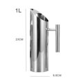 thumbnail image 2 of Pichet d'Eau en Acier Inoxydable Froid Pot d'Eau en Acier Inoxydable Pichet à Thé Poignée Cafetière Pot pour Pub Restaurant, S, 1L, 2 of 9