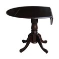 thumbnail image 2 of 42" Round Dual Drop Leaf Solid Wood Dining Table in Rich Mocha, 2 of 9
