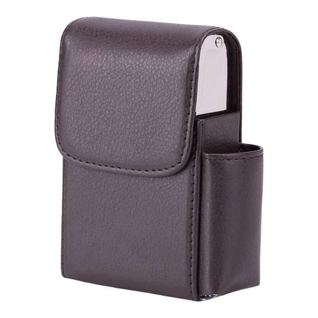 Case Holder Pouch 20 Capacity Holder Unisex Texture Dark Brown