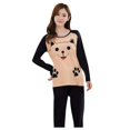 thumbnail image 1 of Pyjama pour Femme Femme Col Rond Ample Manches Longues Chemise + Pantalon Long Pyjama Ensemble Deux Pièces, 1 of 5