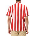 thumbnail image 3 of INSPIRE CHIC Chemises à Rayures pour Hommes à Manches Courtes, Boutonnées, Chemise Hawaïenne Imprimée S Rouge Blanc, 3 of 6