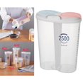 thumbnail image 3 of Plastic Divided Box Organizer Clear BPA Free Plastic cereal storage sugar Case Storage Container 2500ml Oval, 3 of 8