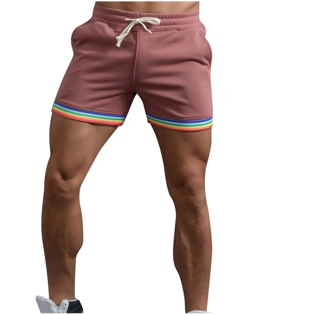 Mens Shorts Mens Casual Solid Color Casual Drawstring Pockets Elastic Sports Shorts