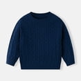 thumbnail image 1 of Cowsor Chandail Torsadé en Tricot Uni pour Enfants, Décontracté, Manches Longues Lanterne, Col Rond, Hauts Tricotés, 1 of 4